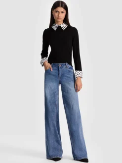 Alice and Olivia PULLOVERS*PORLA STACEFACE COLLARED SWEATER