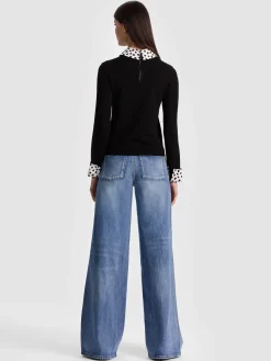 Alice and Olivia PULLOVERS*PORLA STACEFACE COLLARED SWEATER