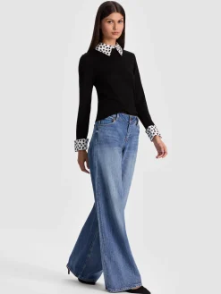 Alice and Olivia PULLOVERS*PORLA STACEFACE COLLARED SWEATER