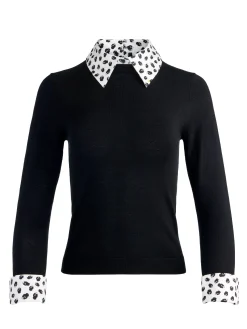 Alice and Olivia PULLOVERS*PORLA STACEFACE COLLARED SWEATER