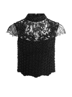 Alice and Olivia CROP TOPS*PRIA EMBELLISHED TOP