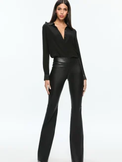 Alice and Olivia LEATHER AND SUEDE*RMP LEATHER PANT