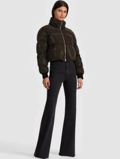 Alice and Olivia ANDREW PANT|JADE MESH BUTTON DOWN*ROBENA EMBELLISHED PUFFER