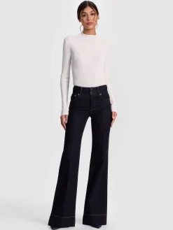 Alice and Olivia CROP TOPS*ROBERTA RIBBED TURTLENECK