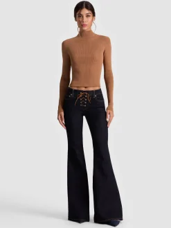 Alice and Olivia CROP TOPS*ROBERTA RIBBED TURTLENECK