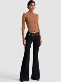 Alice and Olivia CROP TOPS*ROBERTA RIBBED TURTLENECK