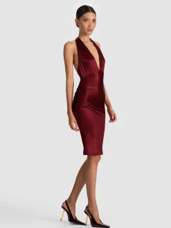 Alice and Olivia MIDI*ROMY DRAPED MIDI DRESS