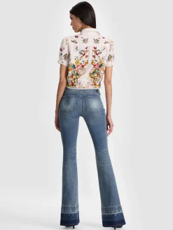 Alice and Olivia BLOUSES*ROSIE CROPPED BUTTON DOWN