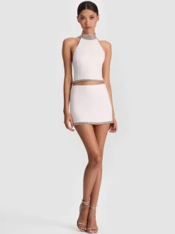 Alice and Olivia MINI*RUBI EMBELLISHED MINI SKIRT