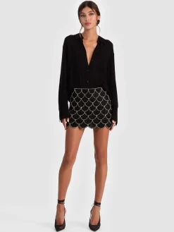 Alice and Olivia MINI*RUBI EMBELLISHED MINI SKIRT