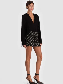 Alice and Olivia MINI*RUBI EMBELLISHED MINI SKIRT