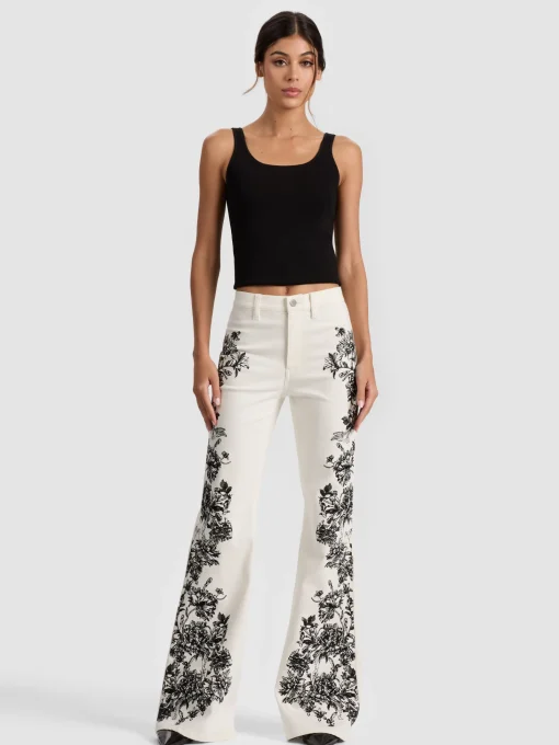 Alice and Olivia JEANS*SB EMBROIDERED JEAN