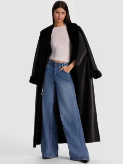 Alice and Olivia COATS*SHELBY FAUX SHEARLING MAXI COAT