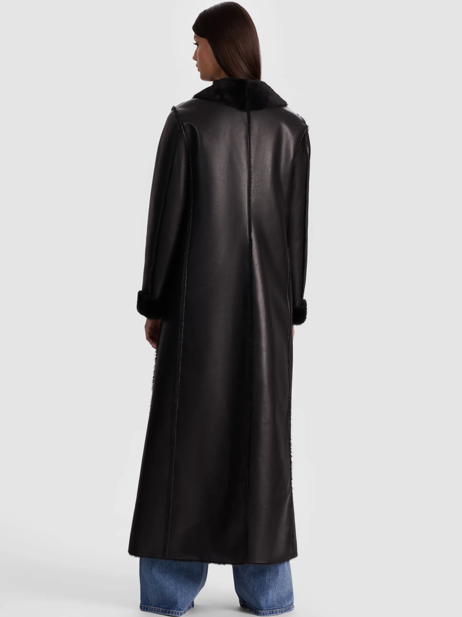 Alice and Olivia COATS*SHELBY FAUX SHEARLING MAXI COAT