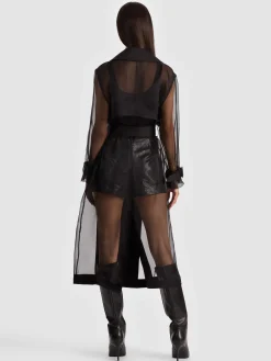 Alice and Olivia COATS*SILVIA SHEER MAXI TRENCH