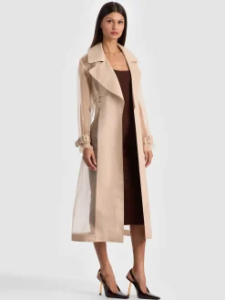 Alice and Olivia COATS*SILVIA SHEER MAXI TRENCH