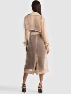 Alice and Olivia COATS*SILVIA SHEER MAXI TRENCH