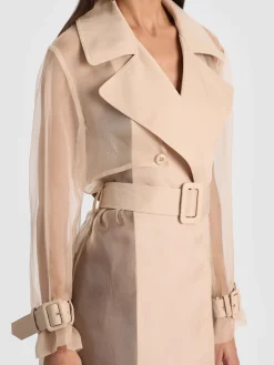 Alice and Olivia COATS*SILVIA SHEER MAXI TRENCH