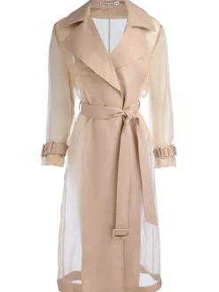 Alice and Olivia COATS*SILVIA SHEER MAXI TRENCH