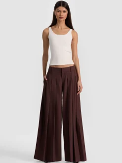 Alice and Olivia WIDE LEG*SIMON PLEATED TROUSER