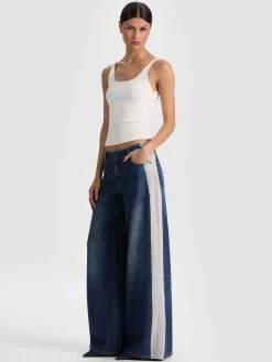 Alice and Olivia JEANS*STU SIDE STRIPE JEAN