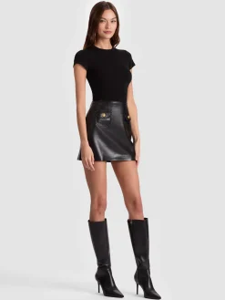 Alice and Olivia MINI*SYDNEY VEGAN MINI DRESS