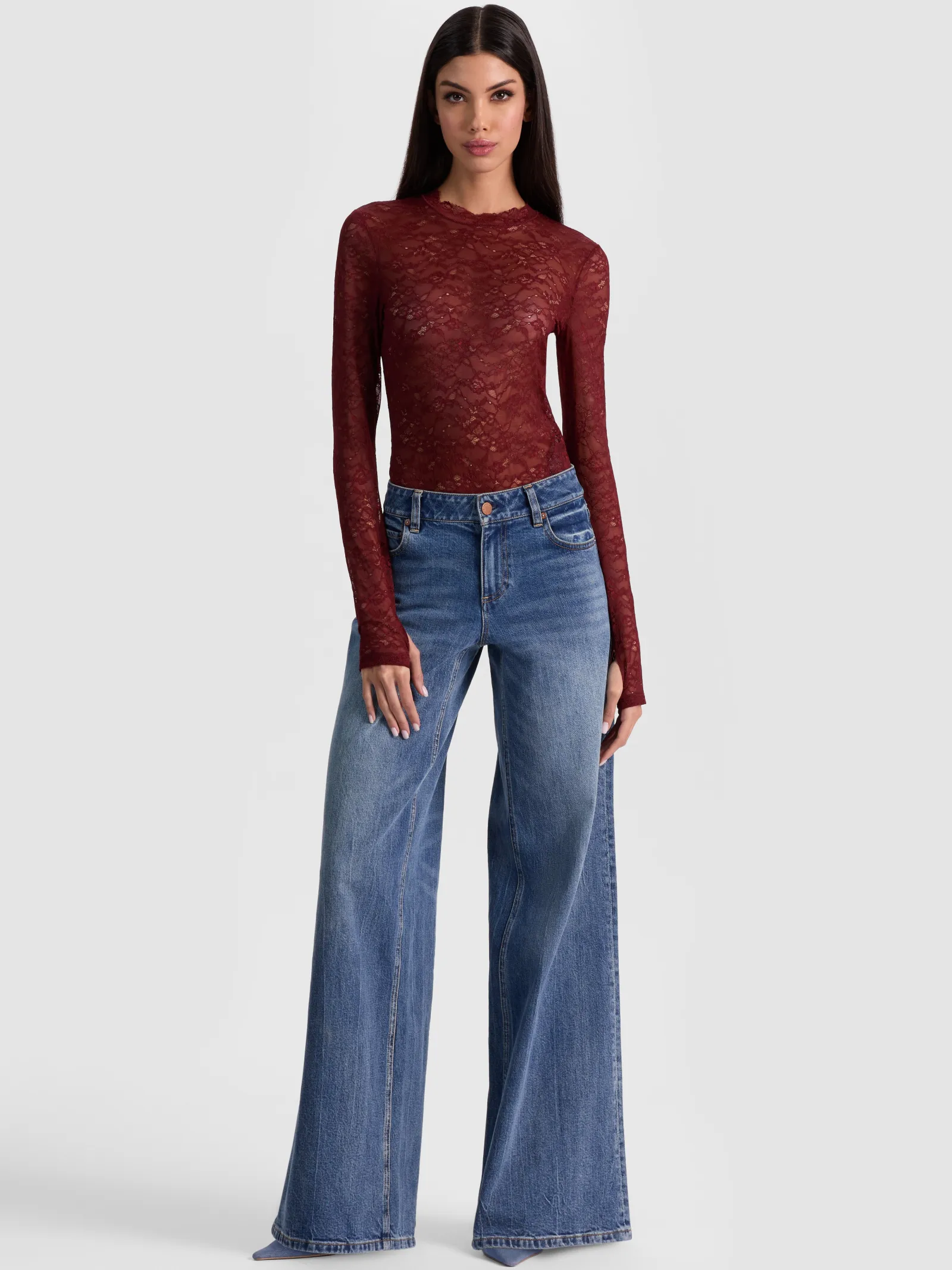 Alice and Olivia BODYSUITS*TAEYN LACE BODYSUIT