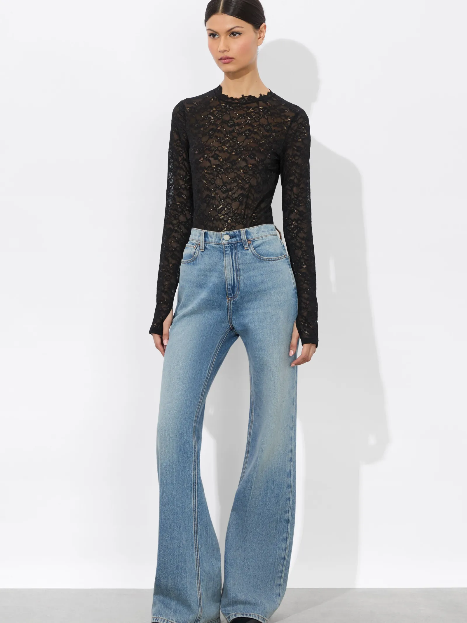 Alice and Olivia BODYSUITS*TAEYN LACE BODYSUIT