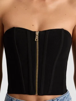Alice and Olivia CROP TOPS*TASHA ZIP FRONT CORSET