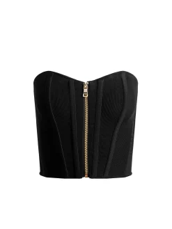 Alice and Olivia CROP TOPS*TASHA ZIP FRONT CORSET