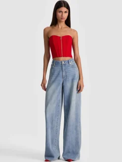 Alice and Olivia CROP TOPS*TASHA ZIP FRONT CORSET