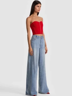 Alice and Olivia CROP TOPS*TASHA ZIP FRONT CORSET