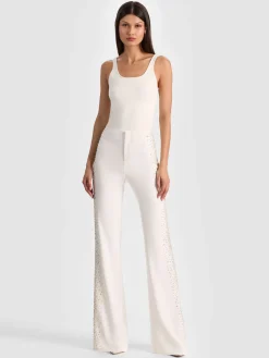 Alice and Olivia ANDREW PANT|JADE MESH BUTTON DOWN*TEENY BOOTCUT PANT