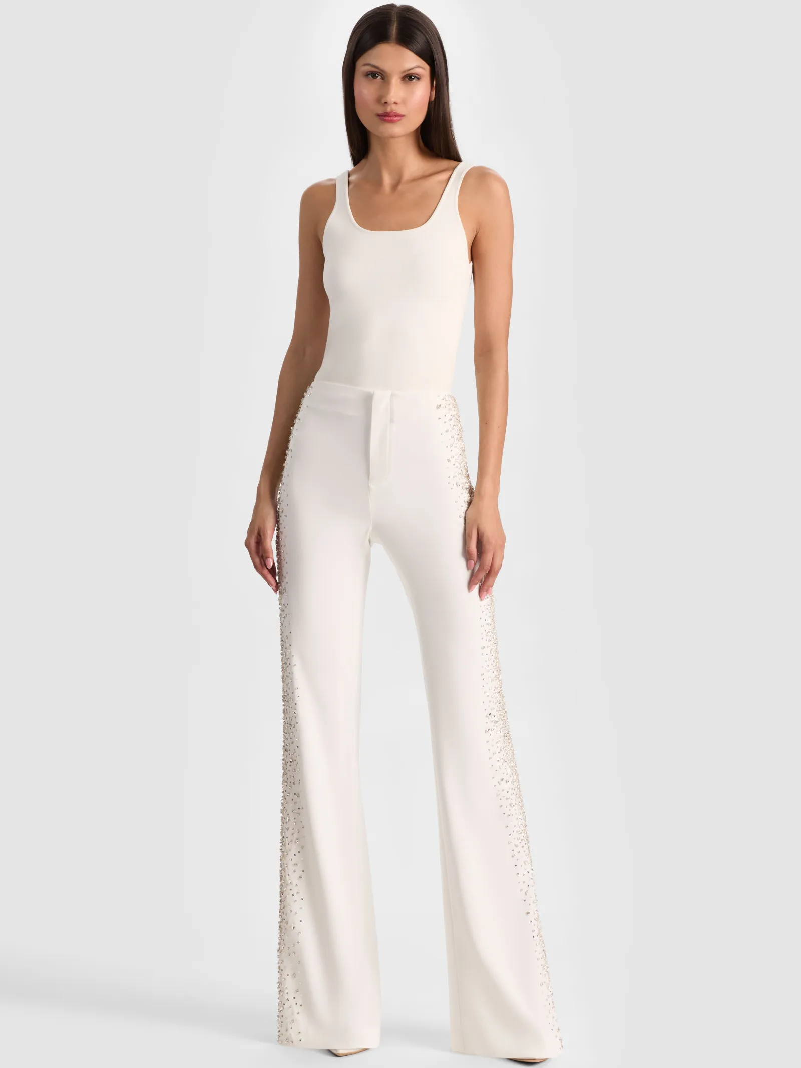 Alice and Olivia ANDREW PANT|JADE MESH BUTTON DOWN*TEENY BOOTCUT PANT