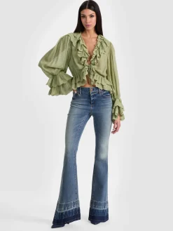 Alice and Olivia BLOUSES*TENNEY CROPPED BLOUSE