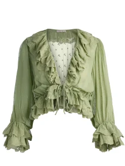 Alice and Olivia BLOUSES*TENNEY CROPPED BLOUSE