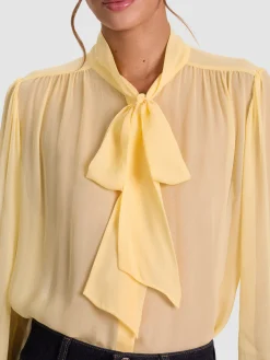 Alice and Olivia BLOUSES*THAYER TIE NECK BLOUSE