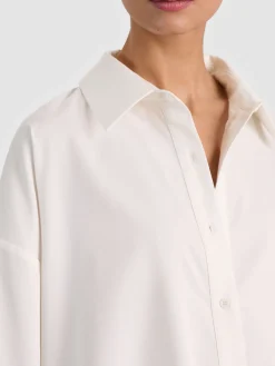 Alice and Olivia CROP TOPS*TOBIE CINCHED BUTTON DOWN