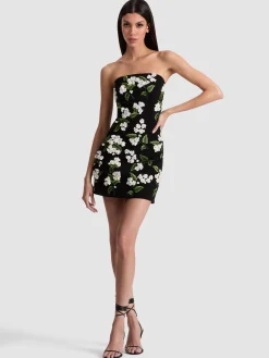Alice and Olivia MINI*VELIA EMBELLISHED MINI GOWN