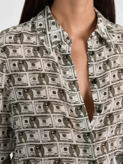 Alice and Olivia BLOUSES*WILLA STACEFACE SILK BLOUSE