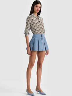 Alice and Olivia BLOUSES*WILLA STACEFACE SILK BLOUSE